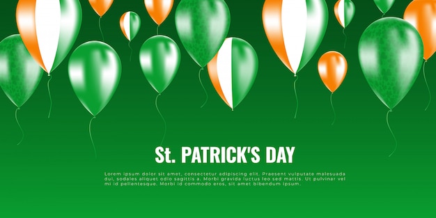 Vektor st. patrick's day hintergrund mit heliumballons