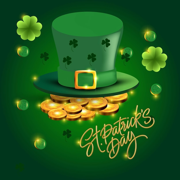 St. Patrick's Day mit goldenem Schamrock Bier Hut Schamrock Design