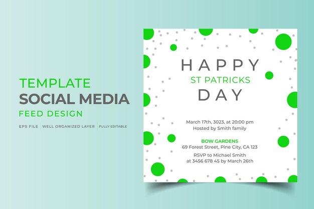 St. patrick's day social media feed-vorlage