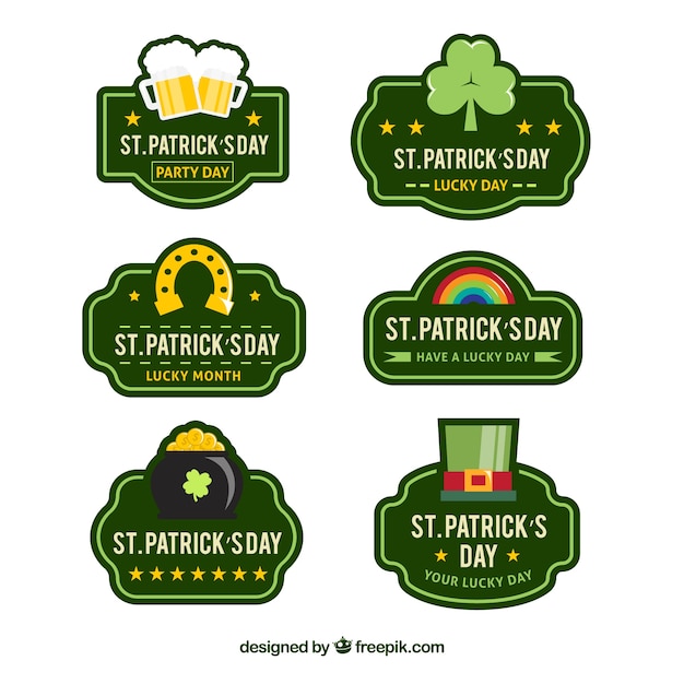 St. patrick tag sticker-set