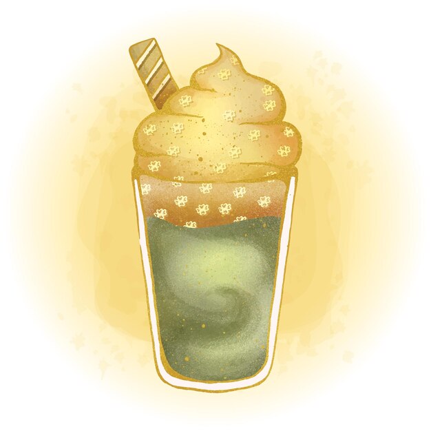 St. patrick themed kaffeegetränk aquarellgrafik 02