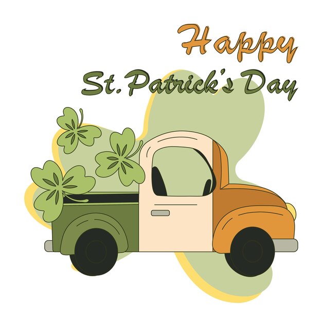 St patricks day banner happy st patrick's day irische flagge farbe auto