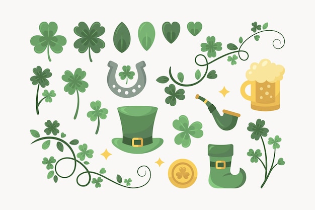 Vektor st. patricks day foliage graphic pack v1 in vector eps