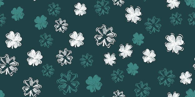 St. patricks day, kleemuster, handgezeichnete illustrationen.