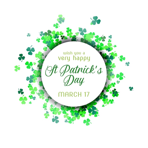 St. Patricks Tagesillustration mit buntem grünem Shamrock