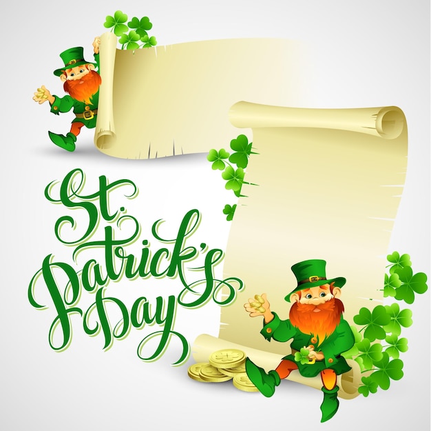 St. patricks tagesillustration mit kobold