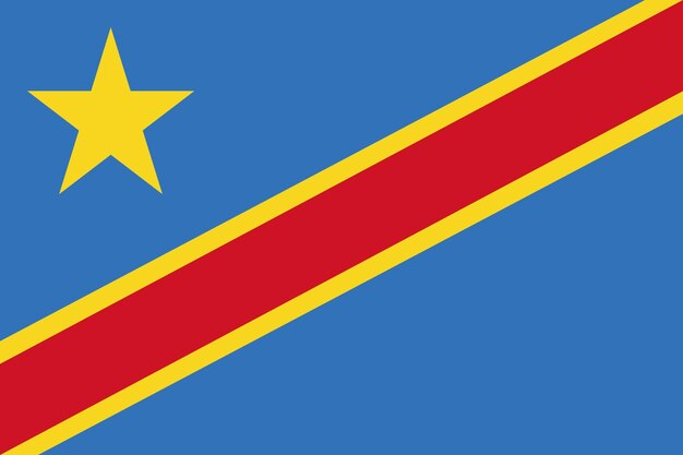 Vektor staatsflagge des dr. kongo