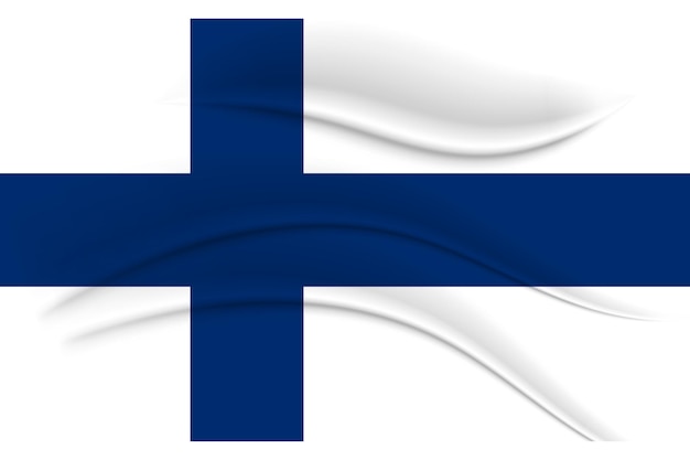 Vektor staatsflagge von finnland, stoffeffekt. abbildung, vektor