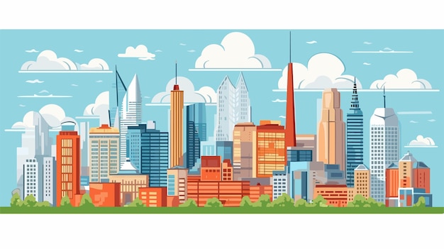 Stadt-Skyline-Vektor Stadtlandschaft Stadtlandschaft am Tag