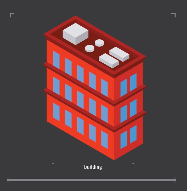 Vektor stadtbild-designelemente mit isometrischem gebäude-stadtplangenerator 3d-flachsymbolsatz