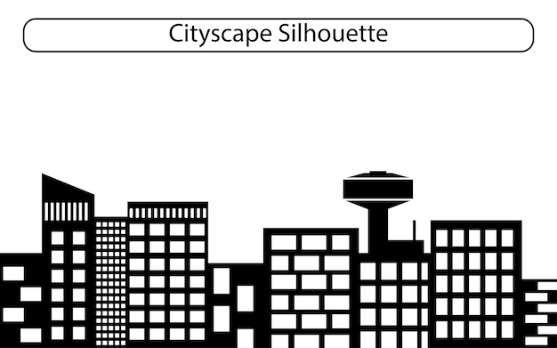 Vektor stadtbild erstellt mit einfachen blockformen stadtbildschattenbildvektorillustration erstellt auf weißem hintergrund