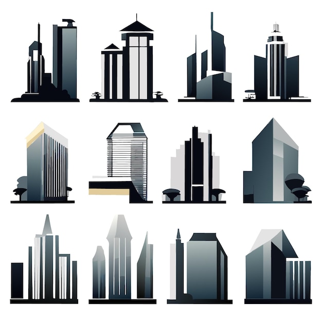 Stadtgebäude-Vektorgrafik im sauberen EPS-Format