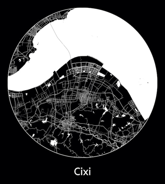 Stadtplan asien china cixi vektorillustration