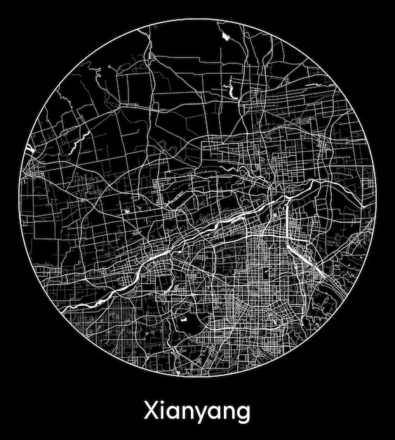 Stadtplan asien china xianyang vektorillustration