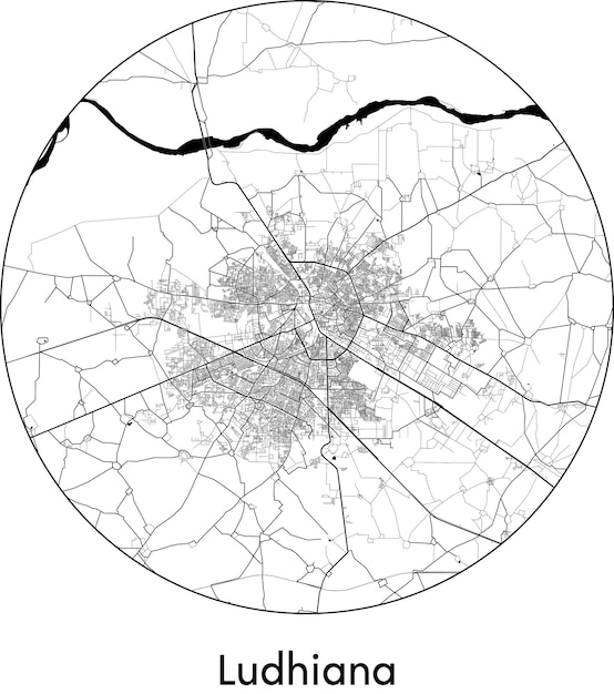 Stadtplan asien indien ludhiana-vektorillustration