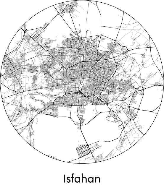 Stadtplan asien iran isfahan vektorillustration