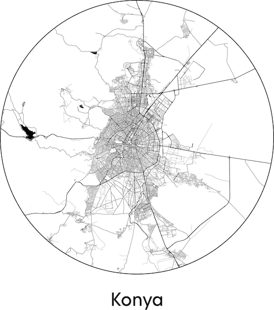 Stadtplan asien türkei konya vektorillustration