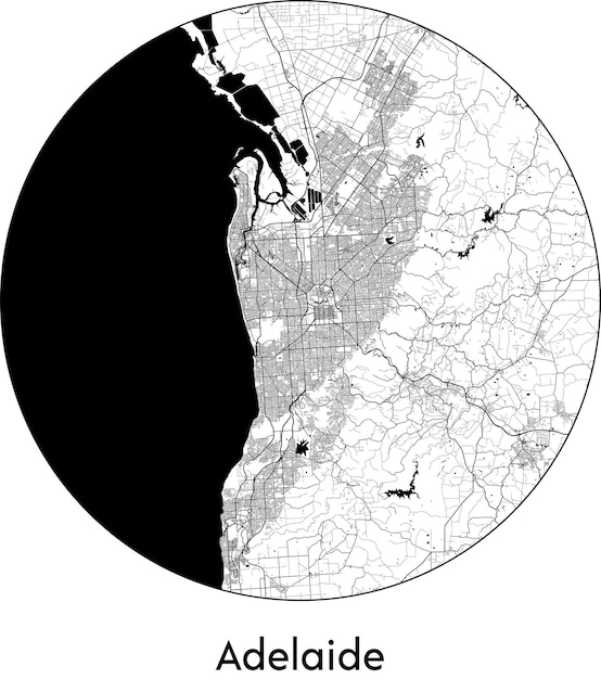 Stadtplan australien adelaide vektorillustration