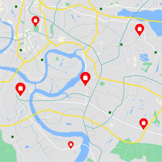 Vektor stadtplan für jede art von digitalen infografiken und printpublikationen gps-karte