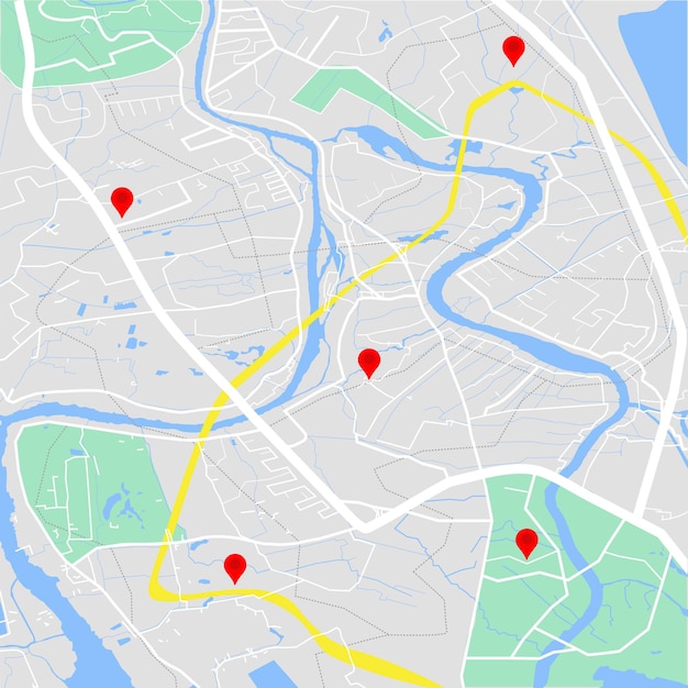 Stadtplan für jede Art von digitalen Infografiken und Printpublikationen