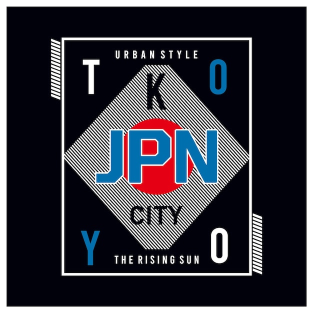 Stadttypografie-t-shirt abstraktes design tokyos japan