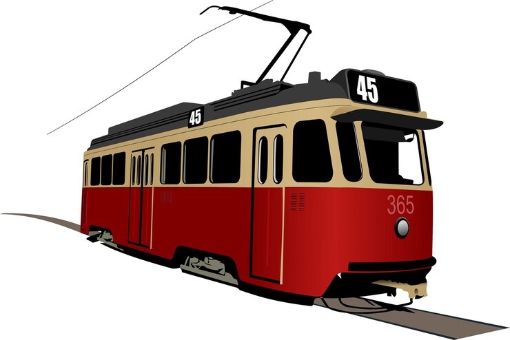 Vektor stadtverkehr straßenbahn vektor-illustration