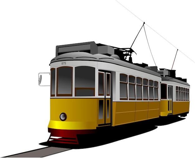 Stadtverkehr Vintage-Stil der Straßenbahn Vektorillustration