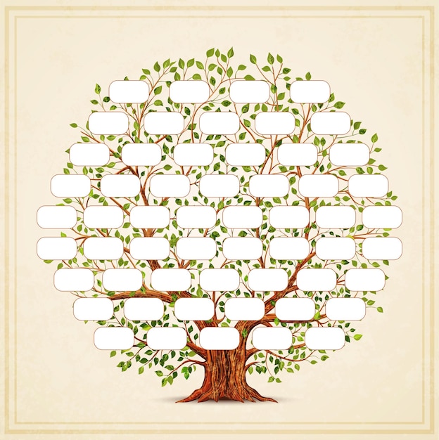 Stammbaum-Vorlage. Genealogie, Stammbaum. Vintage-Stil für Retro-Design. Vektor-Illustration
