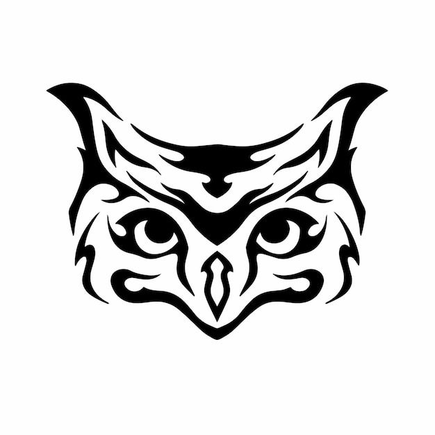 Stammes-Eule Logo Tattoo Design Schablone Vektor Illustration