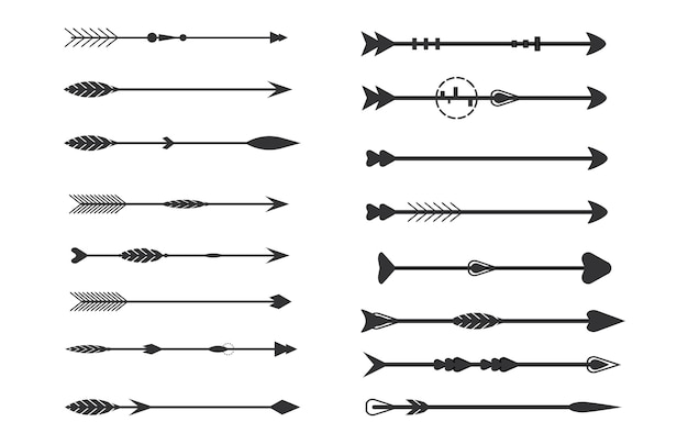 Stammes-Pfeile auf weißem Hintergrund aztekische Boho-Elemente Retro ArrowVector illustration