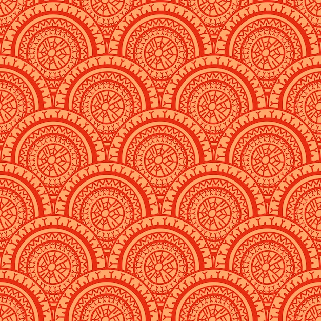 Stammes schöne schöne abstrakte nahtlose rote und orange runde muster