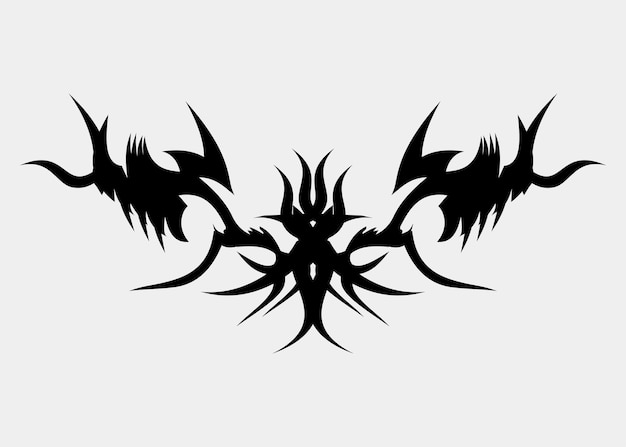 Stammes-Tätowierung mit Drachenkopfhörnern