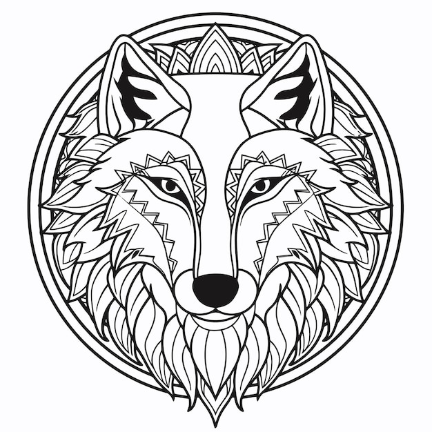 Vektor stammes-wolf-ornament