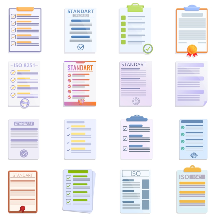 Vektor standard icons set, cartoon-stil