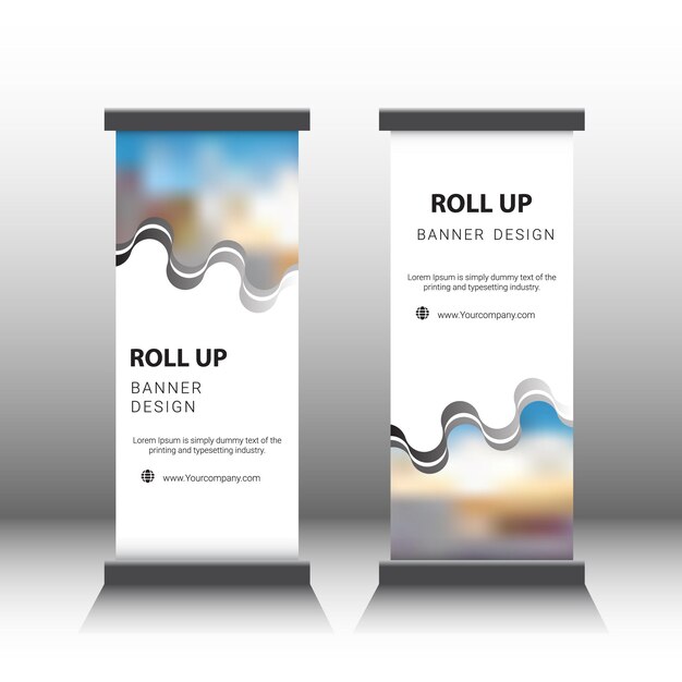 Standee-Banner-Design mit Wellenlinien