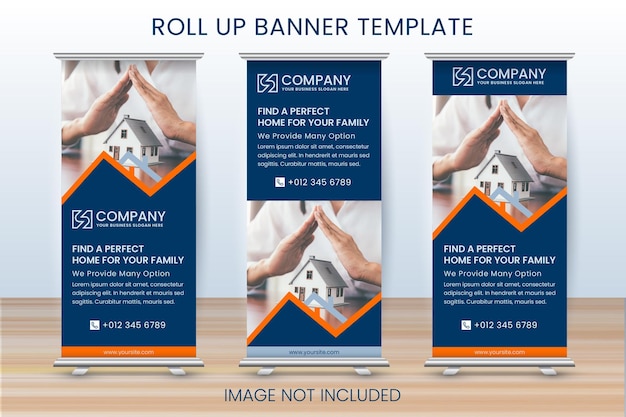 Standee-rollup-banner-design für immobilienunternehmen