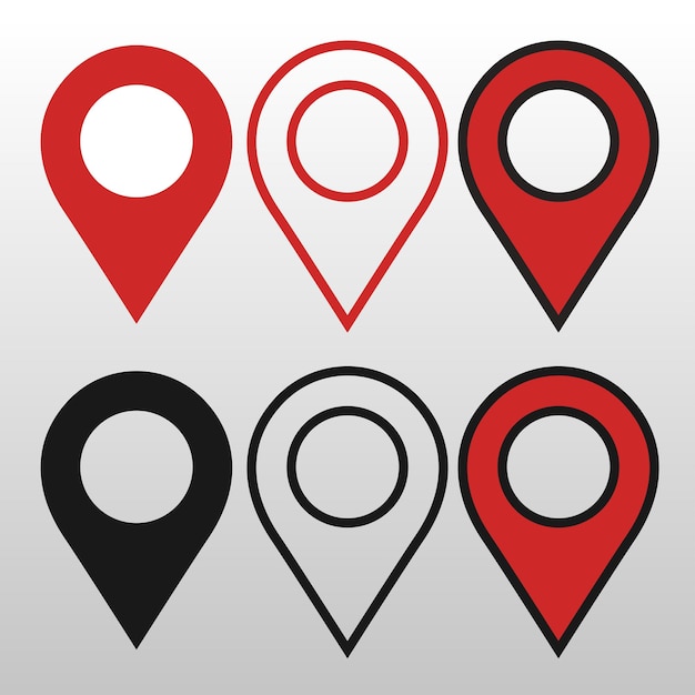 Standort-Pin-Multiple-Stile gesetzt