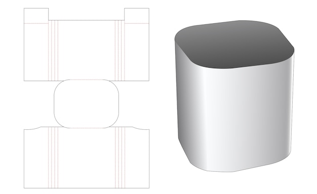 Stanzschablone für runde conner-schreibwarenbox
