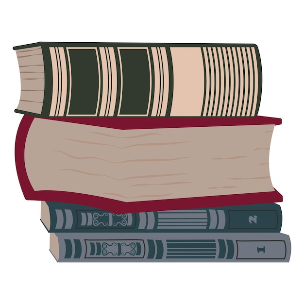 Stapel alter Bücher im Vintage-Stil auf weißem Hintergrund