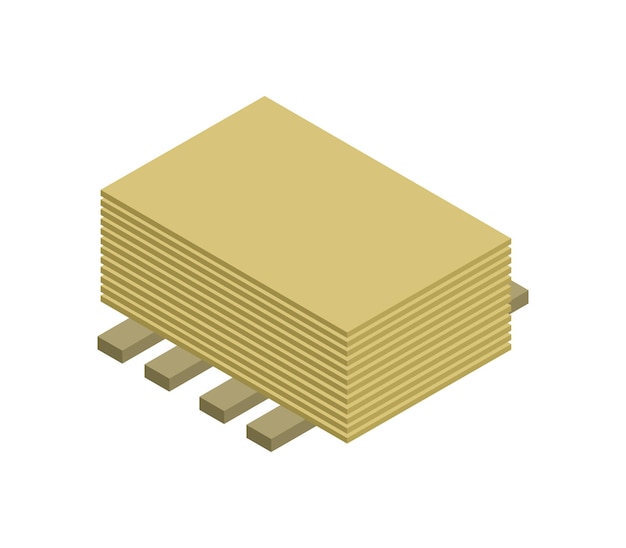 Vektor stapel holzbohlen isometrisch
