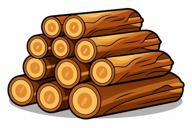 Stapel von geschnittenen Stämmen Feuerholz isoliert auf weißem Hintergrund