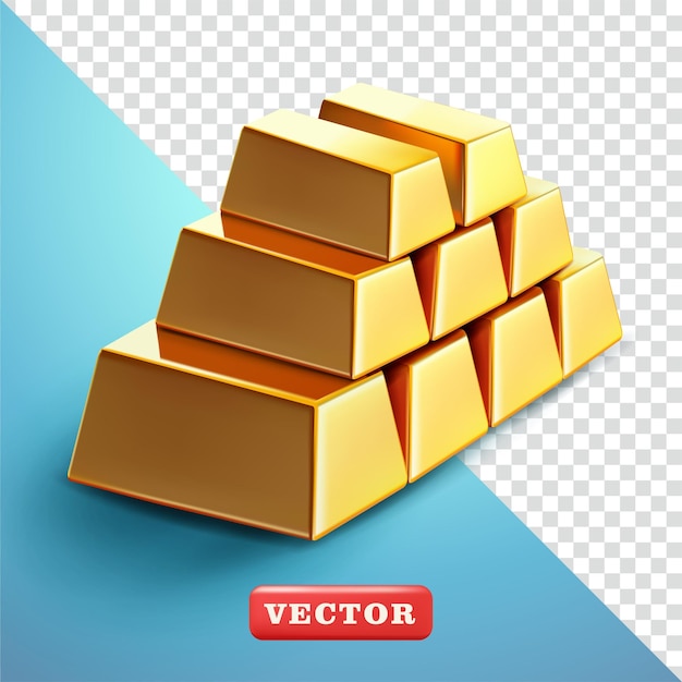 Stapel von Goldstangen 3D-Vektor geeignet für Finanzgeschäfte und Element-Designs