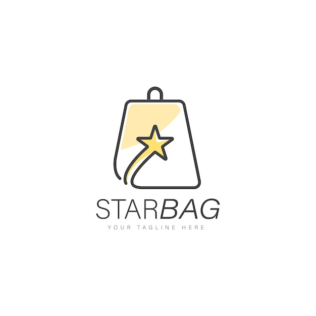 Star bag logo design linearer stil