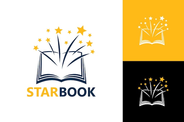 Vektor star book logo template design vektor, emblem, designkonzept, kreatives symbol, icon