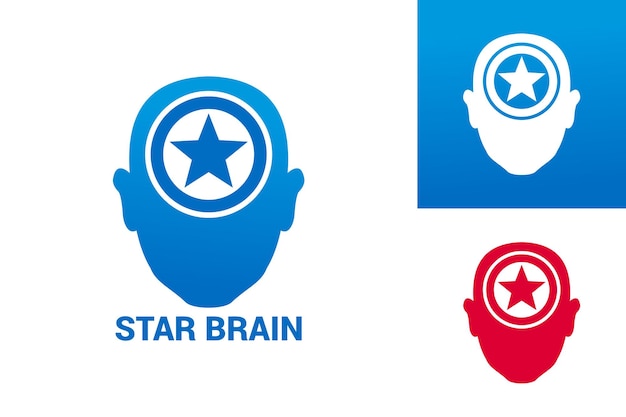 Star brain logo template design vektor, emblem, designkonzept, kreatives symbol, icon