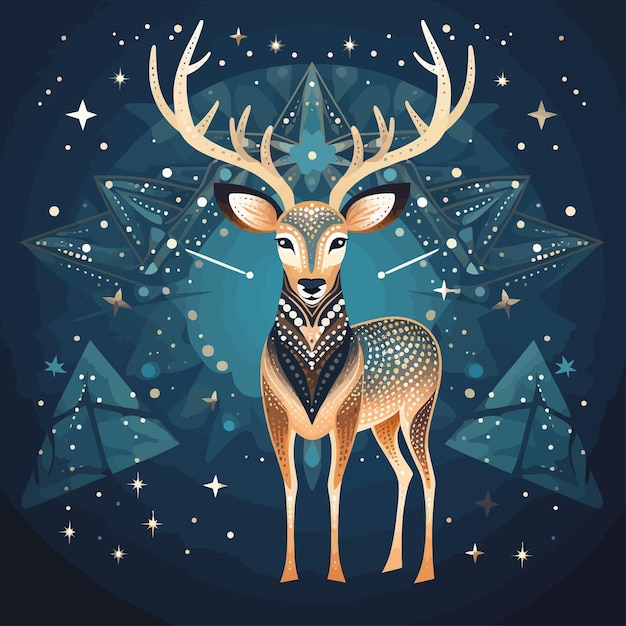 Vektor star_christmas_deer_vector_illustriert