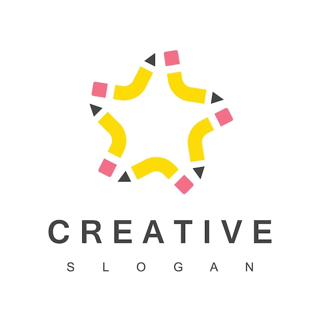 Star creative bleistift logo vorlage