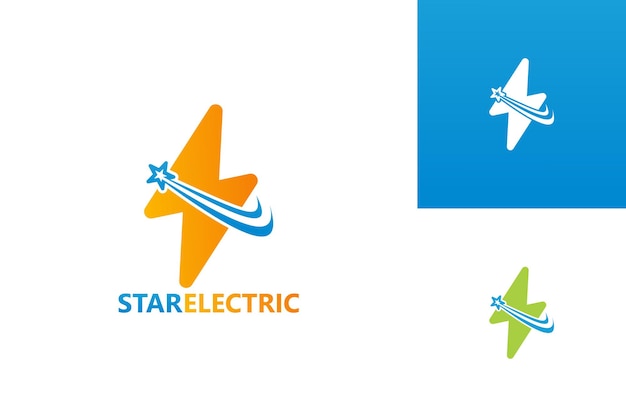 Star electric logo template design vektor, emblem, designkonzept, kreatives symbol, icon