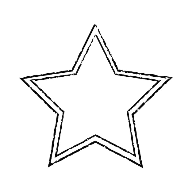 Star grunge rahmen grenze handgezeichneter vektorform-symbol für dekoratives vintage-doodle-element-design