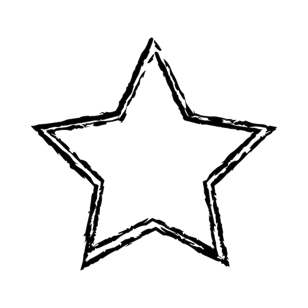 Vektor star grunge rahmen grenze handgezeichneter vektorform-symbol für dekoratives vintage-doodle-element-design